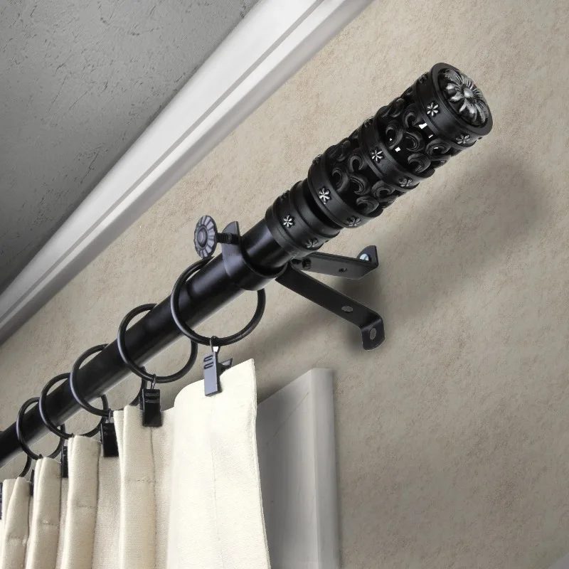 

NEW 13/16" Dia Adjustable 28-48" Rocco Curtain Rod in Black