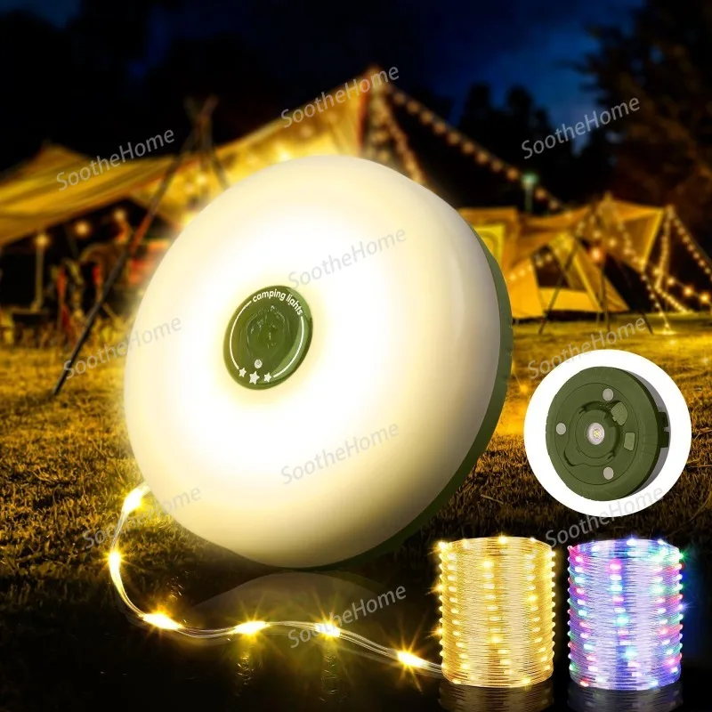 Camping Tape Measure, Tent Atmosphere Light, Multi-functional Magnetic Suction Lighting Decoration, Seven-color Light String