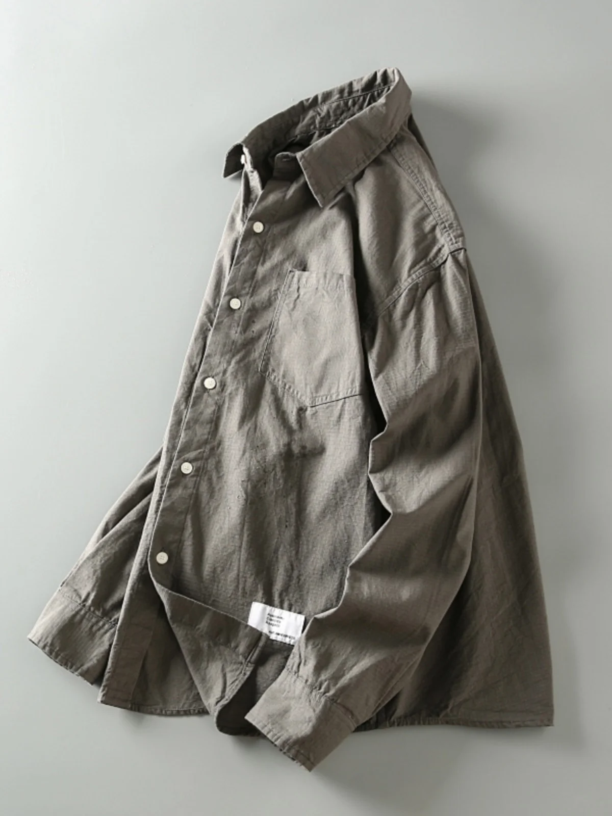 

Ретро-японская мужская повседневная рубашка с длинным рукавом из чистого хлопка, осенняя новинка, молодежная мода