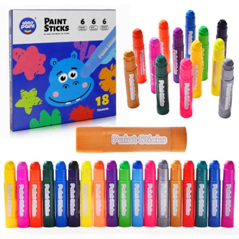 

18-color Solid Gouache Stick Water-based Quick-drying Crayon DIY Painting Creating A Variety of Surface Window Graffiti