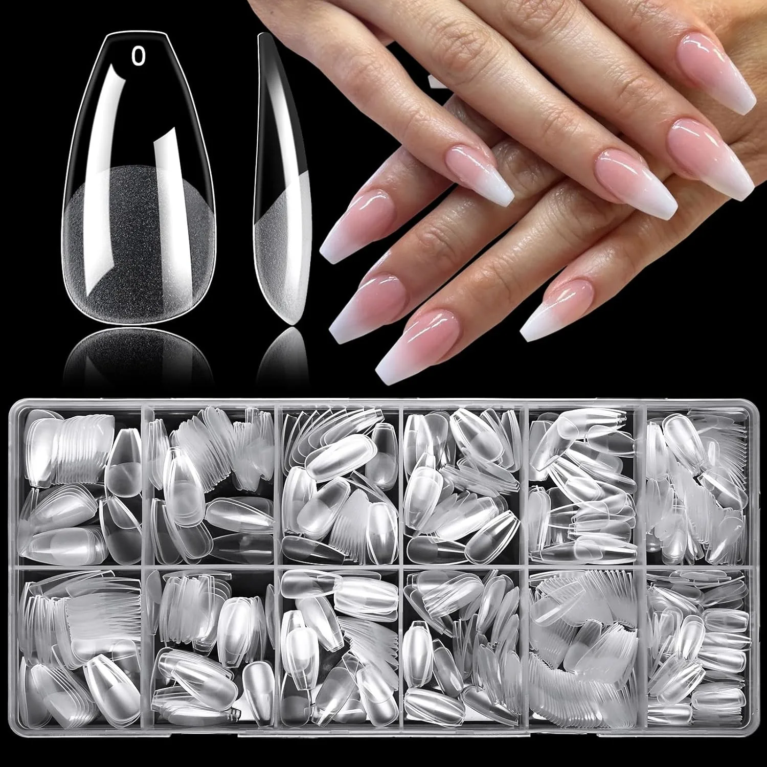 

Pre-Shaped Short Coffin Full Cover Nail Tips 120pcs, Soft Gelly Acrylic Press On False Nails, 12 Sizes Reusable Nail Extension Tips for Salon & DIY Nail Art