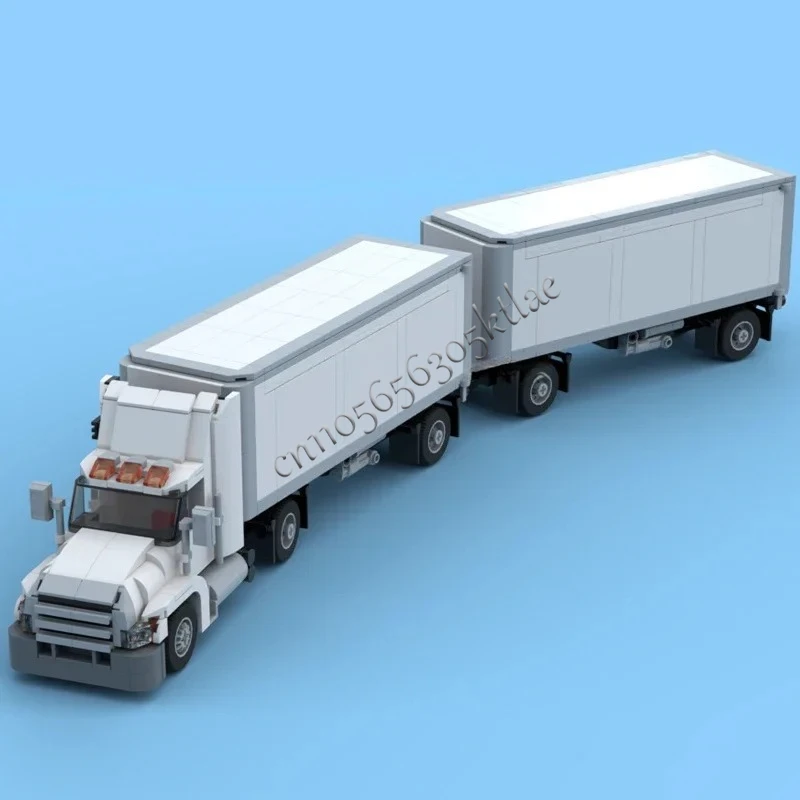 765PCS MOC City Engineering 4x2 FedEx Freightliner Truck Model Technology Creative Ideas Child Toy Assembly Puzzle Birthday Gift