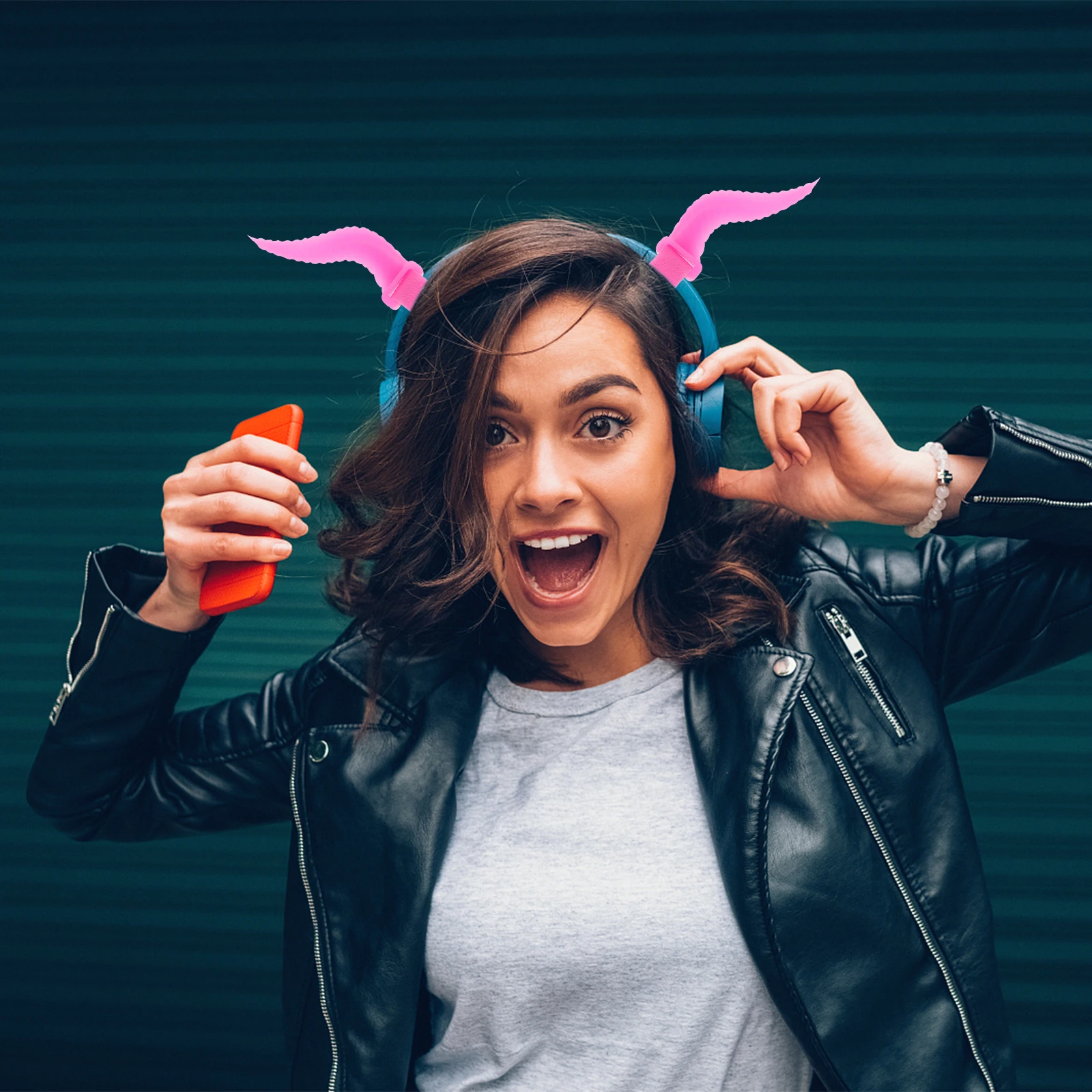 1 زوج الثور القرن سماعة يغطي هوك السحابة قرون الشيطان لسماعات الرأس اللاسلكية الألعاب هالوين تأثيري ديكور الحفلات سماعة