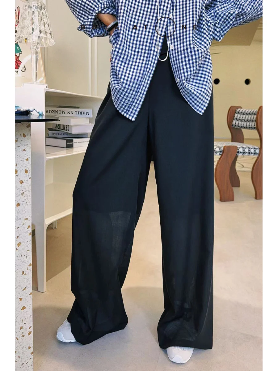 

Брюки женские прямые широкие с эластичным поясом для похудения, повседневные, бренд Baatone, из полиэфирного волокна