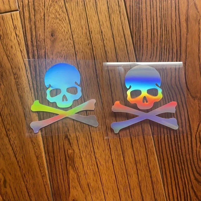 2PCS/SET Skull and Crossbones Auto Moto Sticker, Multi - Color Design Decal for Car Motorcycle, Exterior Customization Accessory