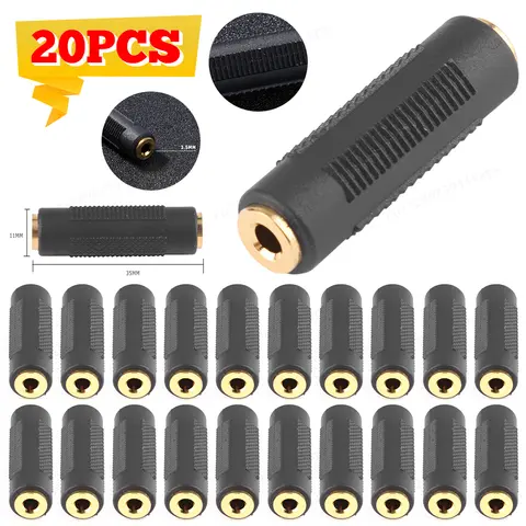 Conector estéreo hembra de 3,5 Mm a conector hembra de 3,5mm, adaptador acoplador, Cable de extensión de Audio para MP3, DVD, auriculares y coche