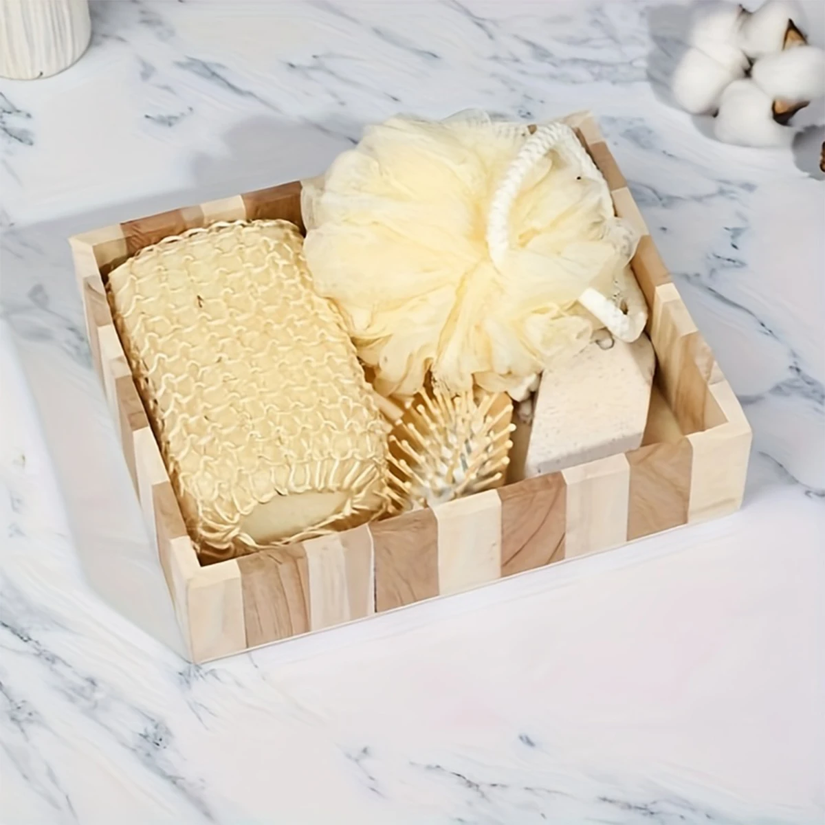 1 Set herzförmiges Dusch- und Badezimmer-Spa-Geschenkset, Badezimmerzubehör in Spa-Qualität, für Hochzeiten, Partys und Feiertage – Detail 3
