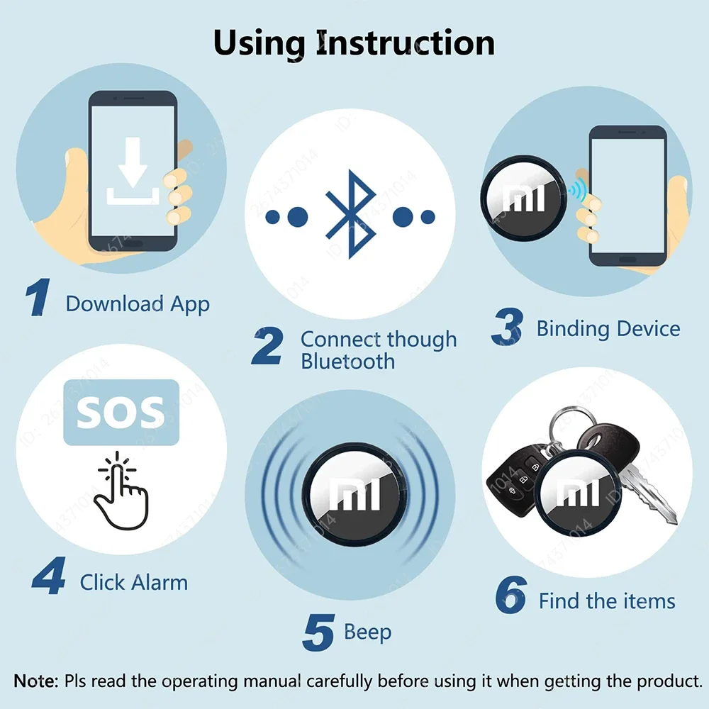 Xiaomi Portable Bluetooth Tracker Key Finder Smart Location Device Compact for Keys Wallet Pets Baggage for Tracking Belongings