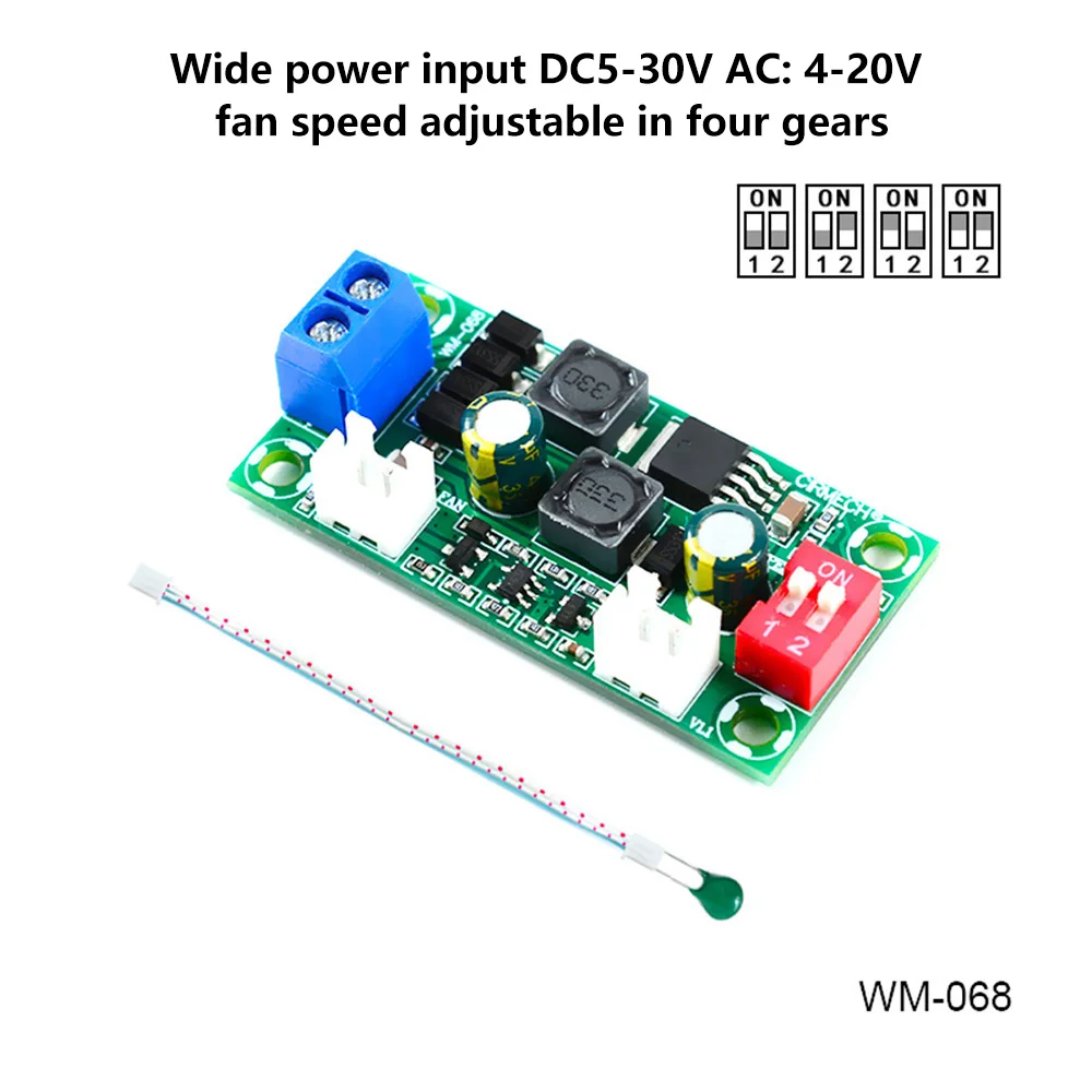 Electronic Thermostat Temperature Control Fan Module DC12V 24V Speed Controller Temperature Control Board Cooling Module