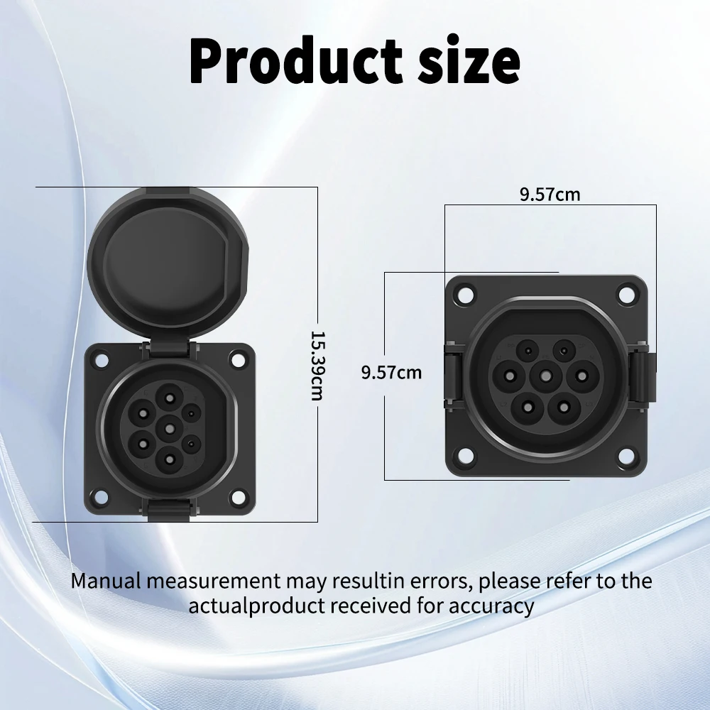 Unirise Type2 EV Car Socket with 0.5M/1M Cable 16A/32A Max 22KW for EU European IEC 62196-2 Type 2 Male Socket EV Cars Charging