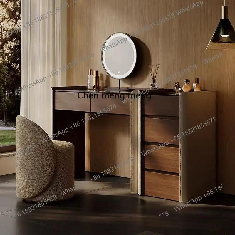 Comò da camera da letto con tavolo da trucco in legno massello, moderno, semplice, per piccoli appartamenti, integrato