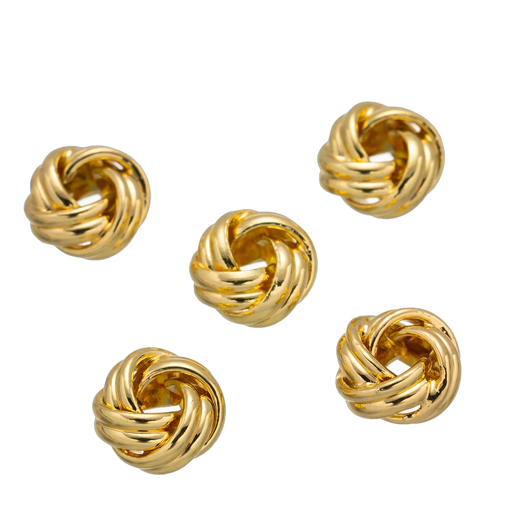 5/10Pcs 14K Golden Plated Brass Weave Round Spacer Beads For DIY Handmade Bracelets Necklaces Jewelry Accessories Wholesale