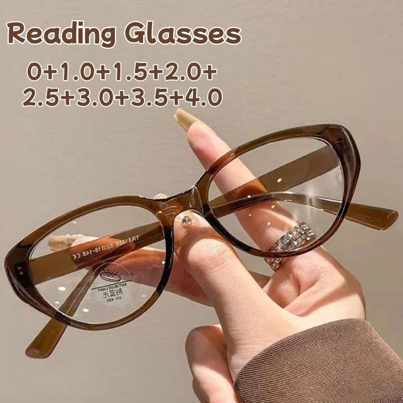 

Anti-blue Light Retro Cat-eye Glasses Transparent Lenses Europe and The United States Fashion High-definition Reading Glasses