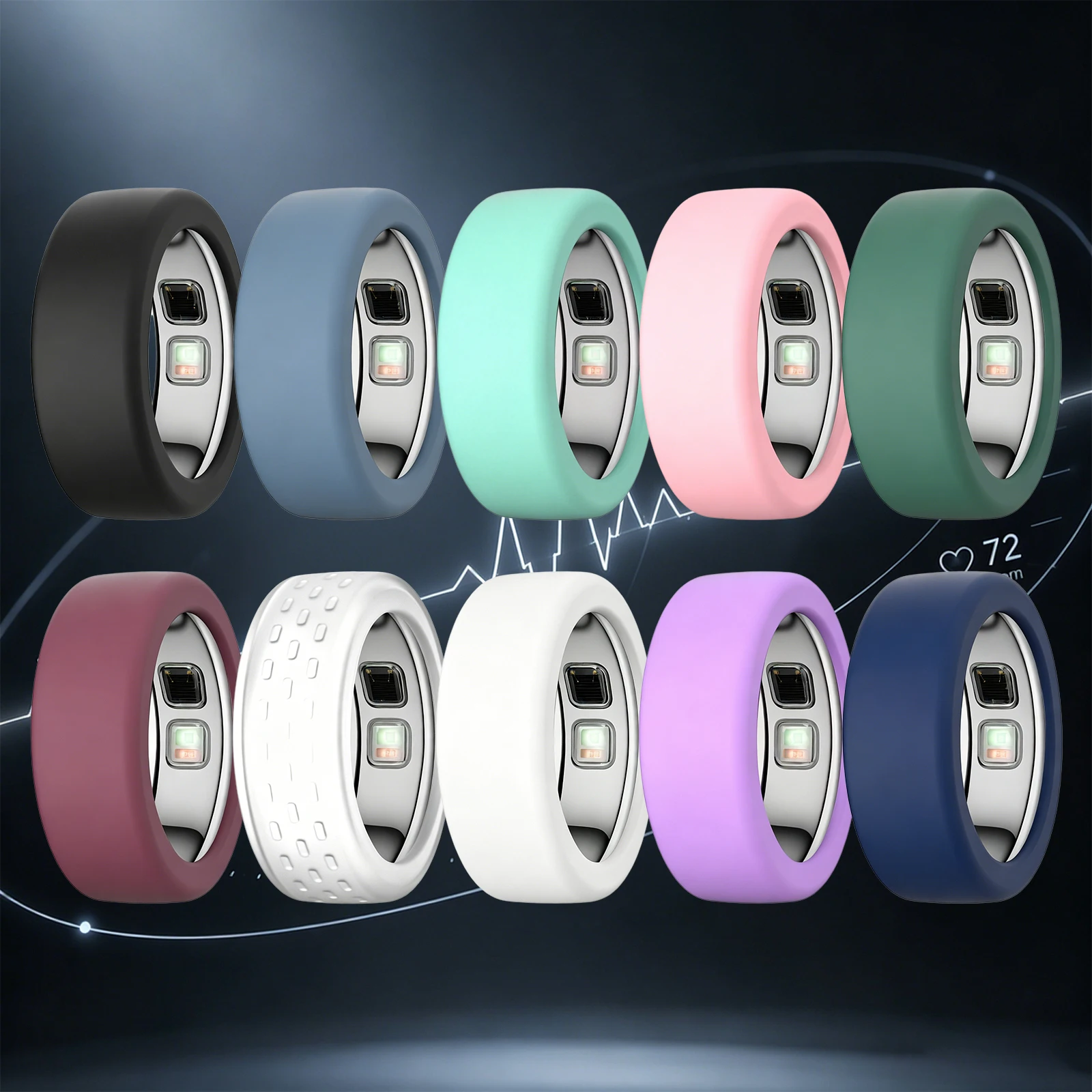 Elastic Silicone Protector for Oura Ring 5 Anti-Scratch Soft Silicone Case Protection Skin Cover for Men Women Working Out Gym
