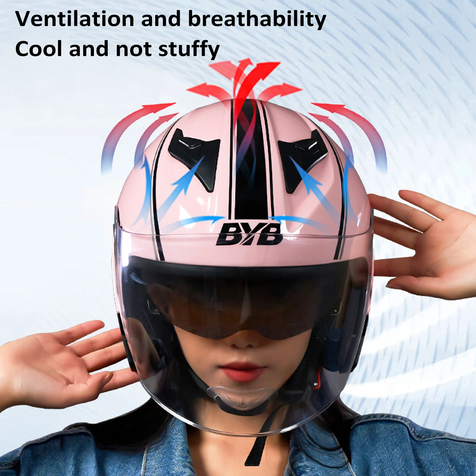 3/4 خوذات الدراجات النارية مفتوحة الوجه أقنعة مزدوجة للرجال والنساء دراجة نارية نصف خوذة لخوذات الدراجات النارية كروزر