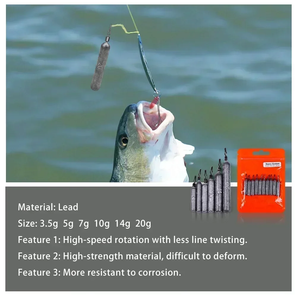 10 قطعة الغطاسون الصيد-3.5 جرام/5 جرام/7 جرام/10 جرام/14 جرام/20 جرام قطرة النار الأوزان و قلم رصاص الغطاسون الصيد الوزن الرصاص الغطاسون الصيد اكسسوارات #5