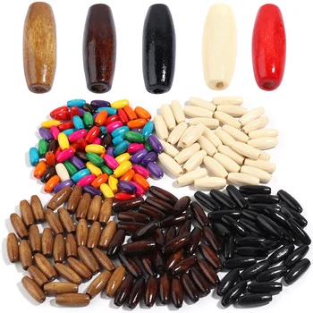 شكل الزيتون الخرز الخشبي الطبيعي فضفاض الخشب الخرز القهوة اليدوية خشبية لغز الصلاة طويلة خزر عازل DIY بها بنفسك صنع المجوهرات