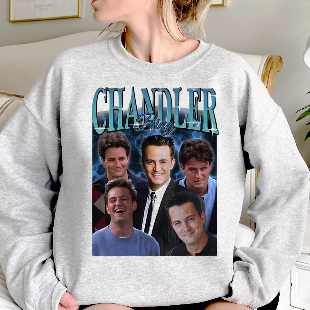 Chandler Bing hoodies women anime Fleece vintage Pullover pulls female long sleeve top pulls