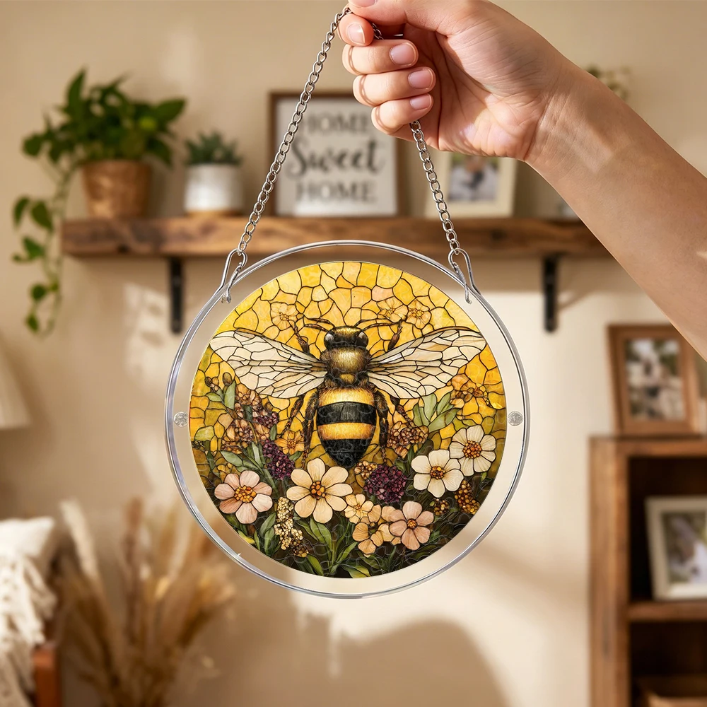 puzzle-de-acrilico-redondo-de-18cm-20cm-com-tema-abelha-e-vidro-manchado-para-decoracao-de-casa