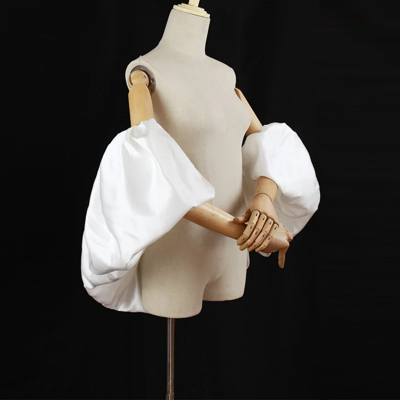 Bride Wedding Dress Satin White High End Luxury Removable Shawl Outer Cover Arm Wedding Accessories