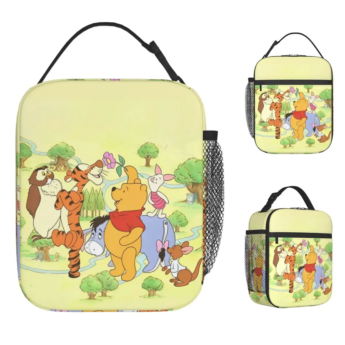 

Winnie The Pooh Insulated Lunch Bags Thermal Bag Meal Container Cute Pooh Cartoon Portable Tote Lunch Box Bento Pouch Travel
