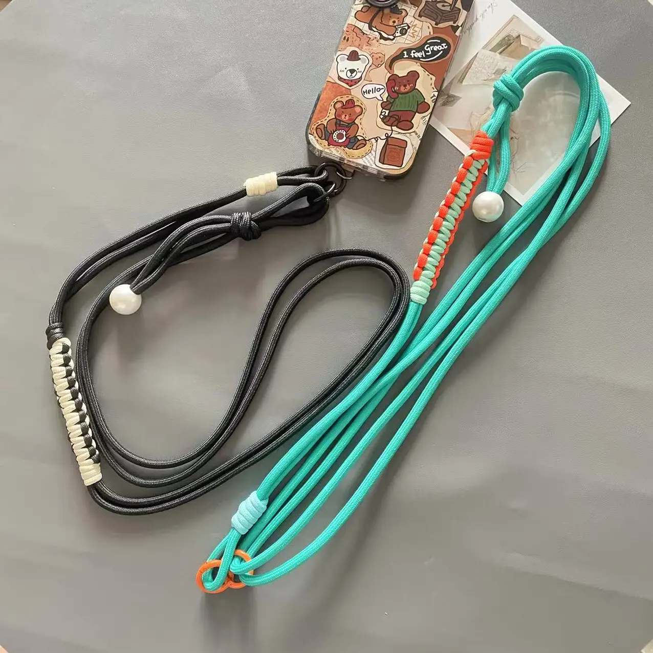 

Hand Woven Fried Dough Twists Lanyard Fixed Card Color Contrast Diagonal Shoulder Lanyard Mobile Phone Lanyard Durable Lanyard