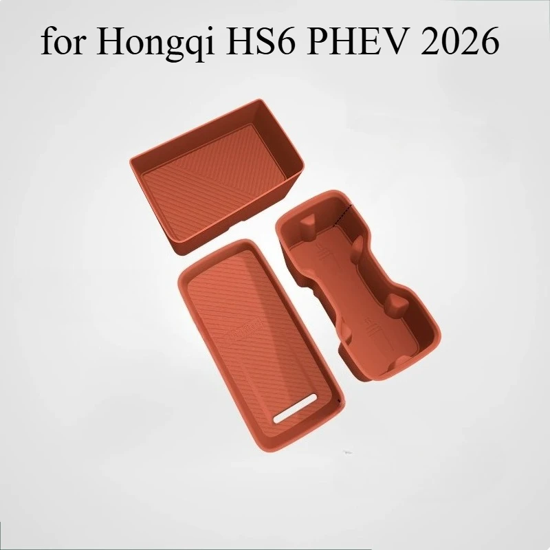Silicone Cup Holder Insert & Center Console Liner Mat Set for Hongqi HS6 PHEV 2026 – Non-Slip Anti-Dust Interior Pad Kit