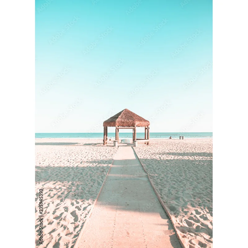 NITREE Tropical Sea Beach Palms Tree Photography Background Scenic Photo Backdrops Photocall Photo Studio HHB 03