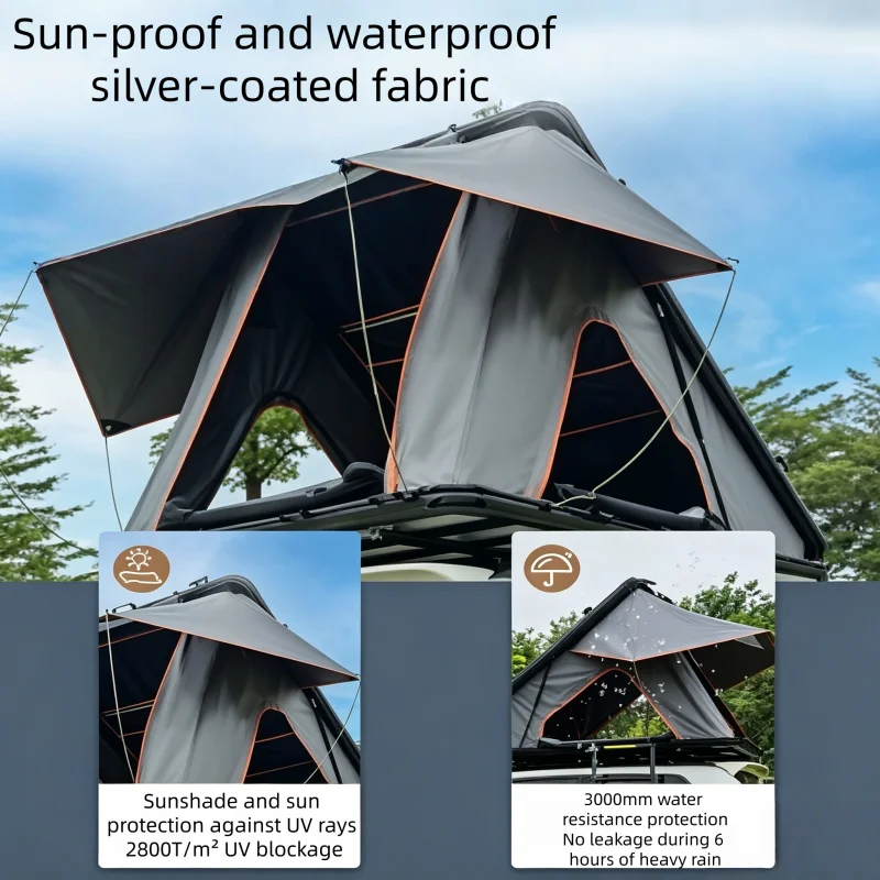 2-3 Person Car Roof Tent,420D Oxford Fabric Outdoor Camping Tent with Telescopic Ladder,Outdoor Quick Opening Mobile Bedroom