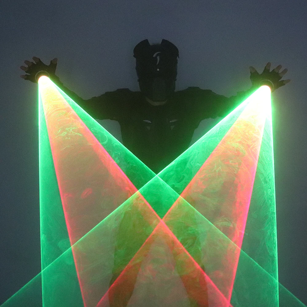 New Green Red Laser Vortex Gloves Finger Lamp Handheld Whirlwind  Auto Rotating Laser Gloves Light Up Birthday Party Laser Show