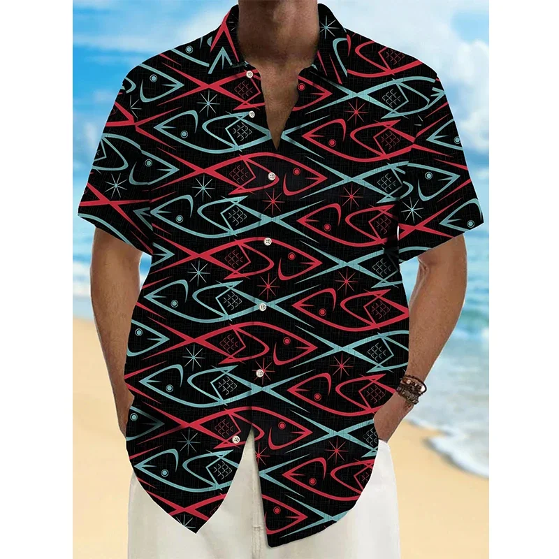 Hawaiian Shirts For Men and Women Flower Pattern Print Holiday Beach Short Sleeve Summer Party Blouses Casual Hawaii Camisa Male