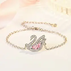 Bracciale cigno rosa Dorama Kdrama abbagliante vera bellezza per donna