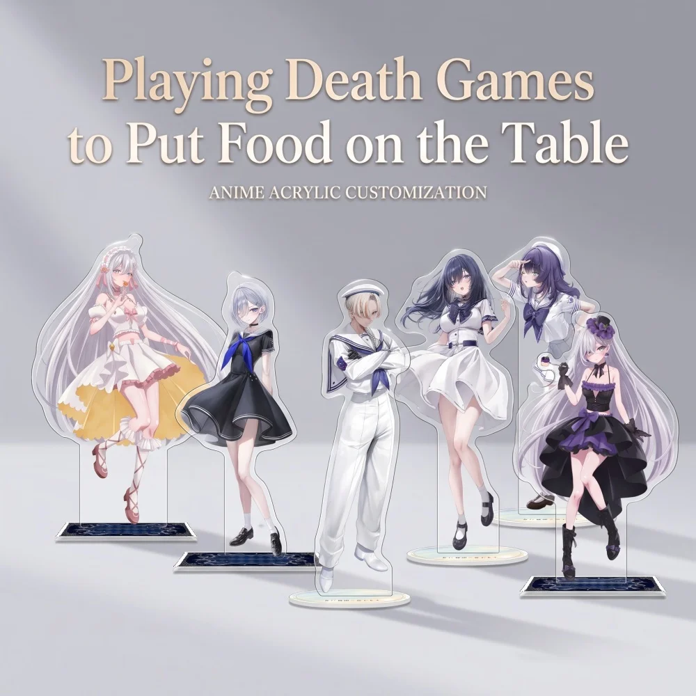 Anime Playing Death Games To Put Food On The Table Acrylic Stand Keychain Yuki Kinko Kokuto Fuka Figurine Merch Custom Pattern