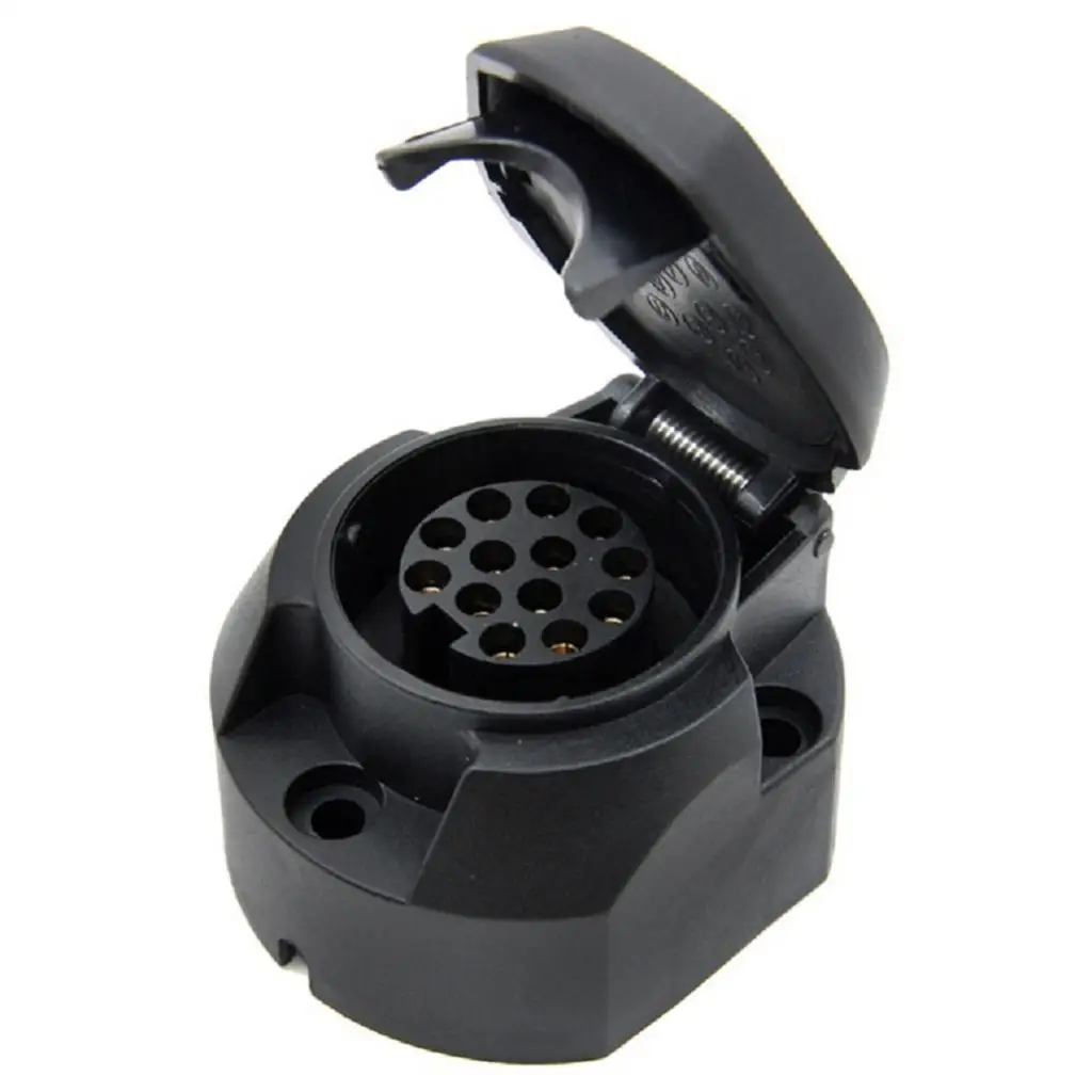 13 Pin Female Connector Plastic Trailer Socket Shock Resistant Signal Wiring for Car Tow Bar Use