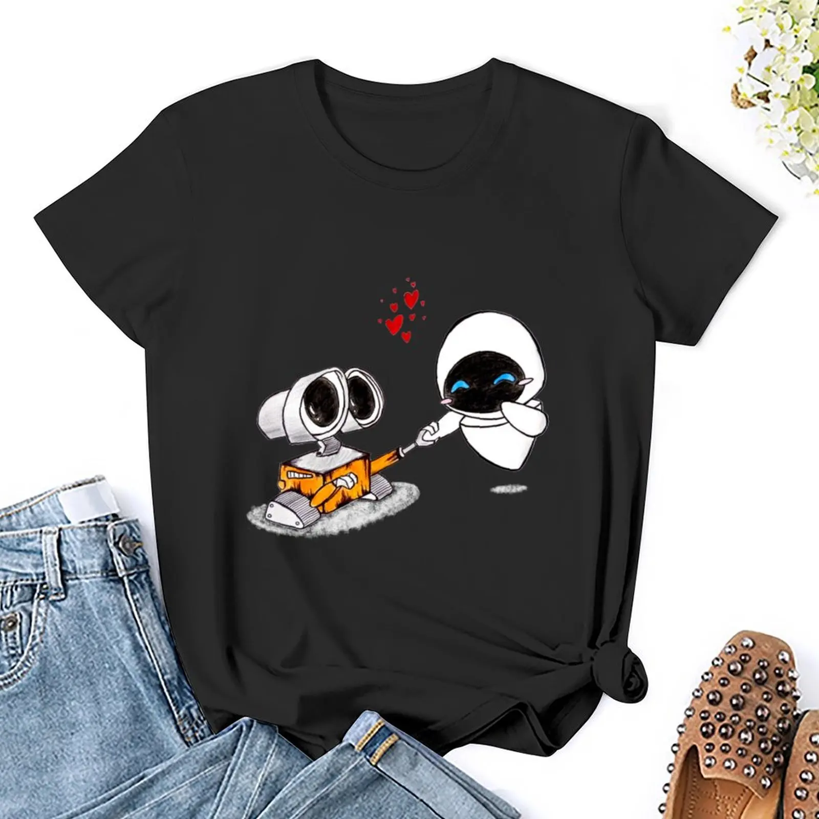 Wall.e Eve Pencilcolor drawing T-Shirt lady clothes plus size tops plain t shirts for Women