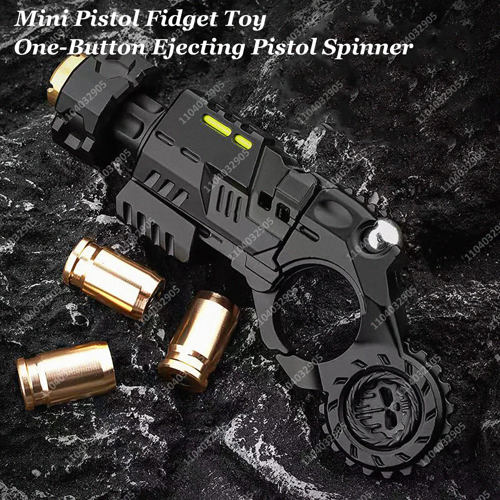 EDC Tactical Pistol Toy Fidget Spinner Ejectable Shell Toy Fidget Gear Gadget Stress Relief Anti-Anxiety Toy for Adults Gift
