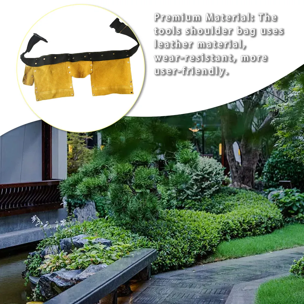 Leather Tool Belt Craftsmanship High Efficiency Storage Pouches Multiple Pockets Buckle Kits Wear-resistance Work Apron