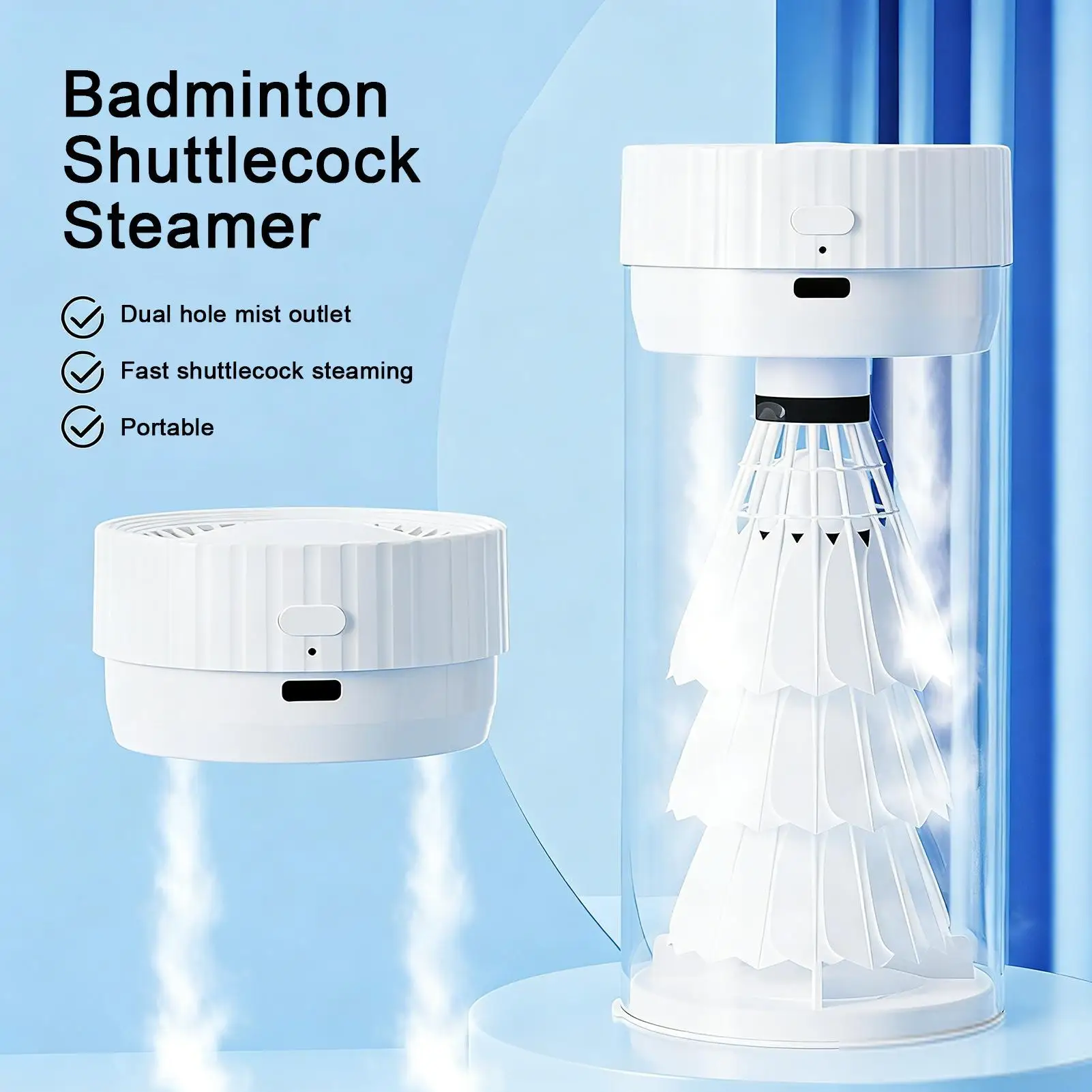 

Перезаряжаемый стерилизатор для бадминтонных воланов с защитой от сухого нагрева, чехол-тубус для воланов, аксессуары для занятий спортом в помещении и на улице