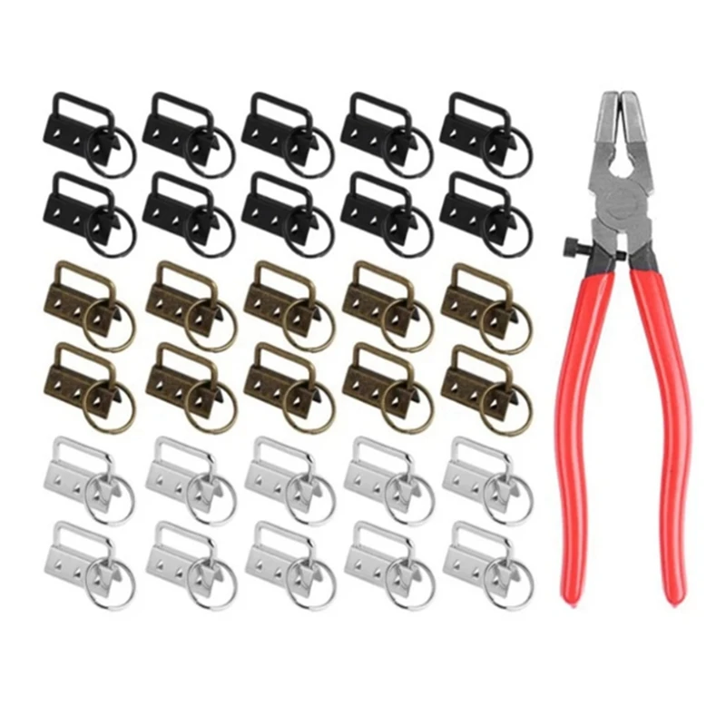 

31 Pieces Of 32Mm Keychain Hardware Kit Is Suitable For Wrist Clamp Lanyard Keychain DIY Tools Durable Easy Install