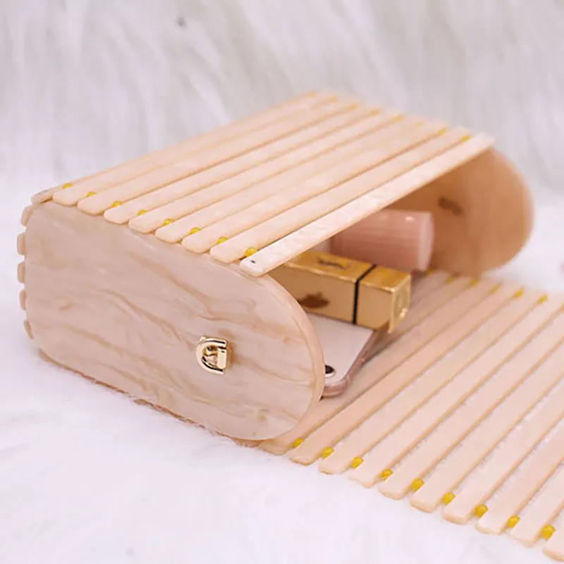 Hollow Bag Leisure New Fashion Acrylic Dinner Luxury Crossbody Sliver Bags For Woman Round Handbags Evening Clutch Purse