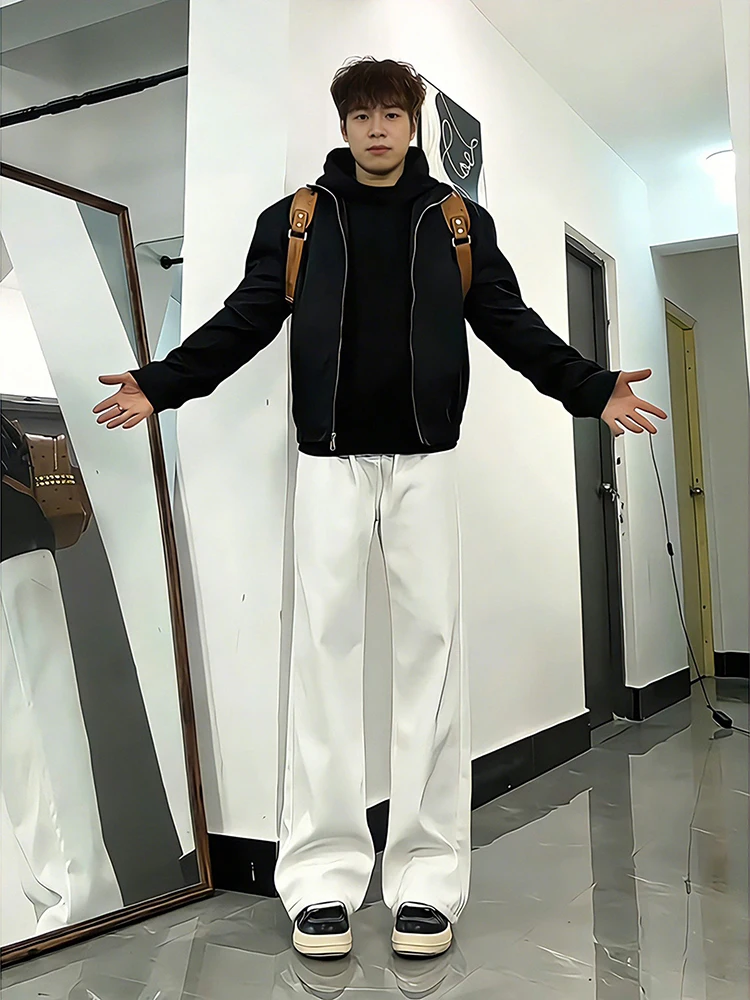 

Мужские белые джинсы Cleanfit с флисовой подкладкой, прямые, в американском стиле, с эффектом удлинения ног, микро-клеш, осенние, зимние