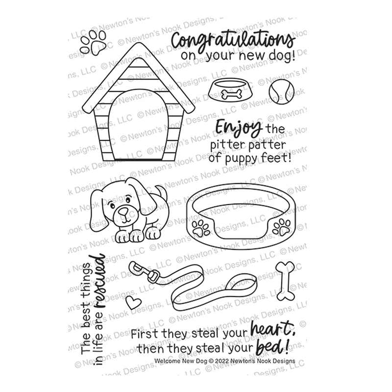 2022 New Arrivals Clear Stamps and Cutting Dies for Scrapbooking Paper Making Dog House Enjoy Embossing Frames Card Crafts