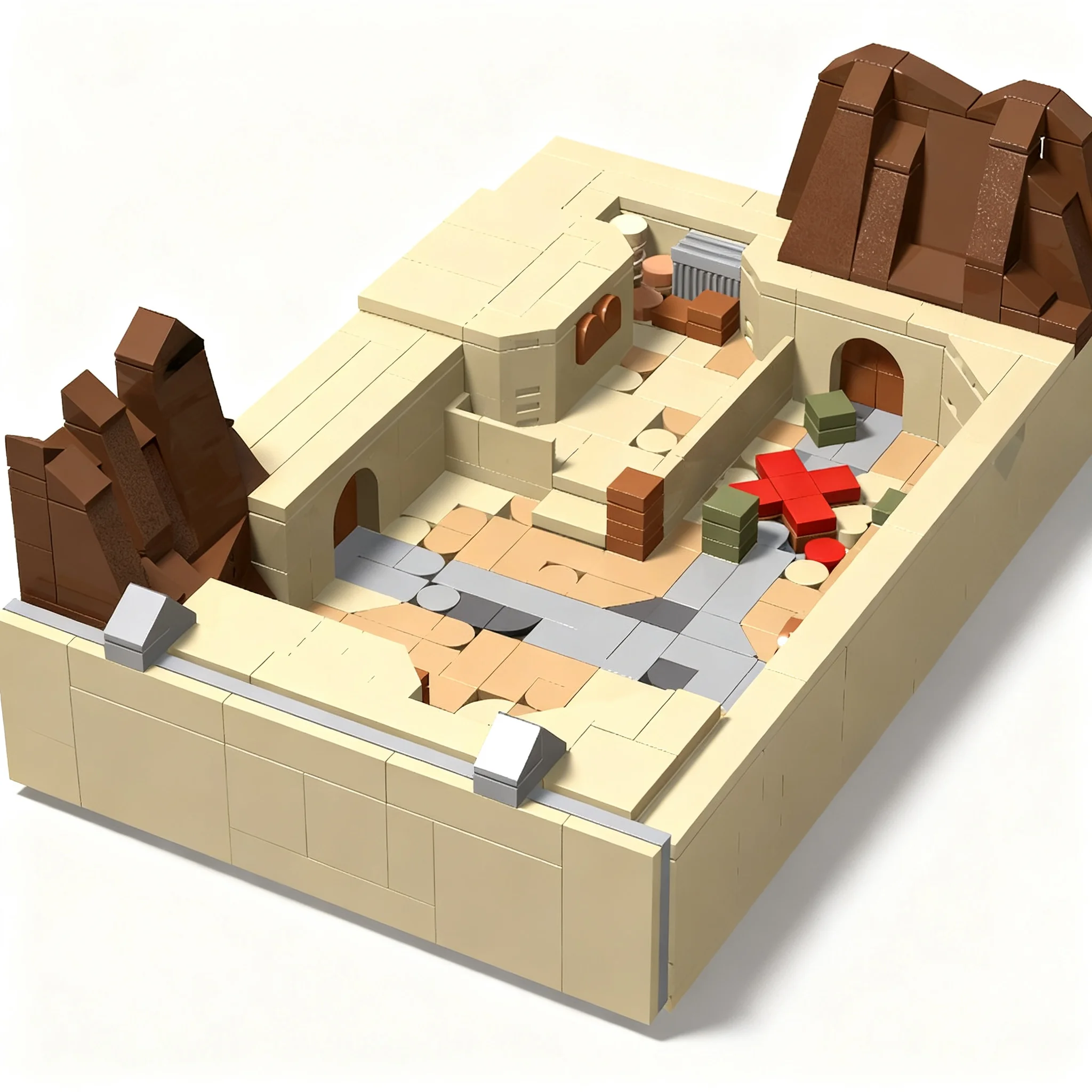 459pcs MOC Adventurers Desert De_dust2 1.6 Bombsite B Model Building Blocks Construction Toy Christmas Gift Idea Craft Brick