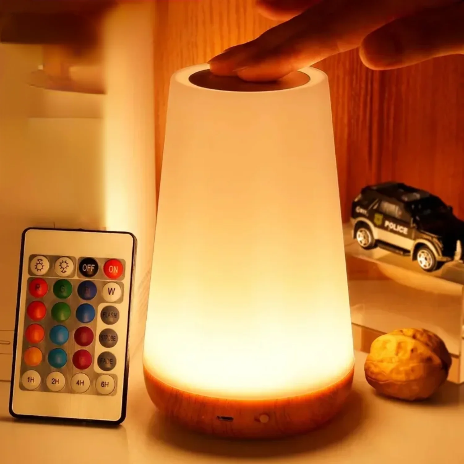 

13 Color Changing Night Light RGB Remote Control Dimmable Lamp Portable Table Bedside Lamps USB Rechargeable Night Lamp Stars