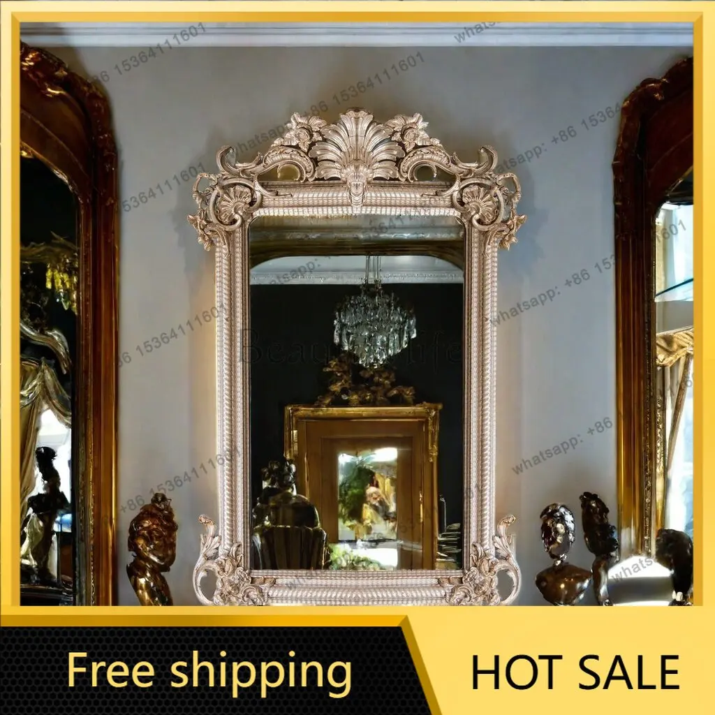 XX. European retro carved decorative mirror home bedroom dressing mirror