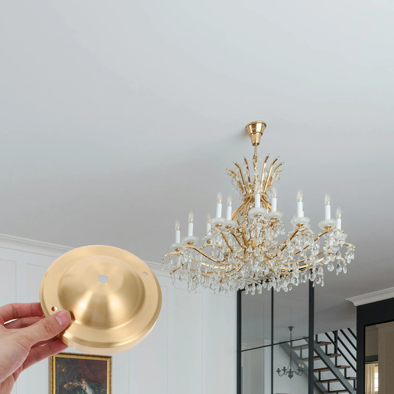 

Ceiling Light Canopy Plate Copper Mounting Hardware for Pendant Light Fixtures Decorative and Compact Design Canopy Lights Cover