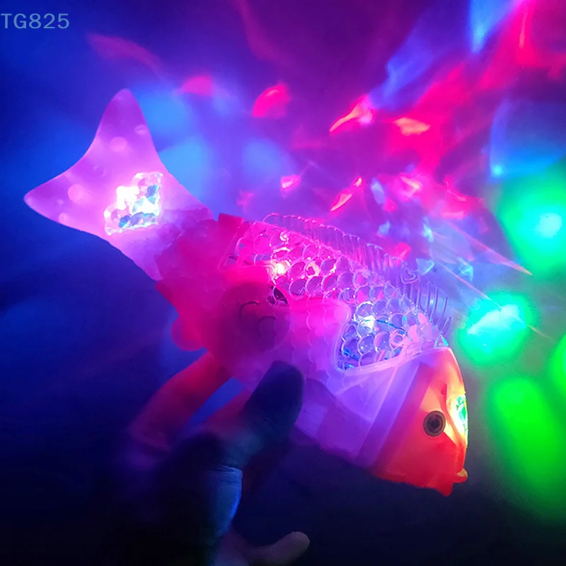 【AN】【SA】Simulation Swimming Electric Fish Toy Kids LED Lighting Music Interaction Toys