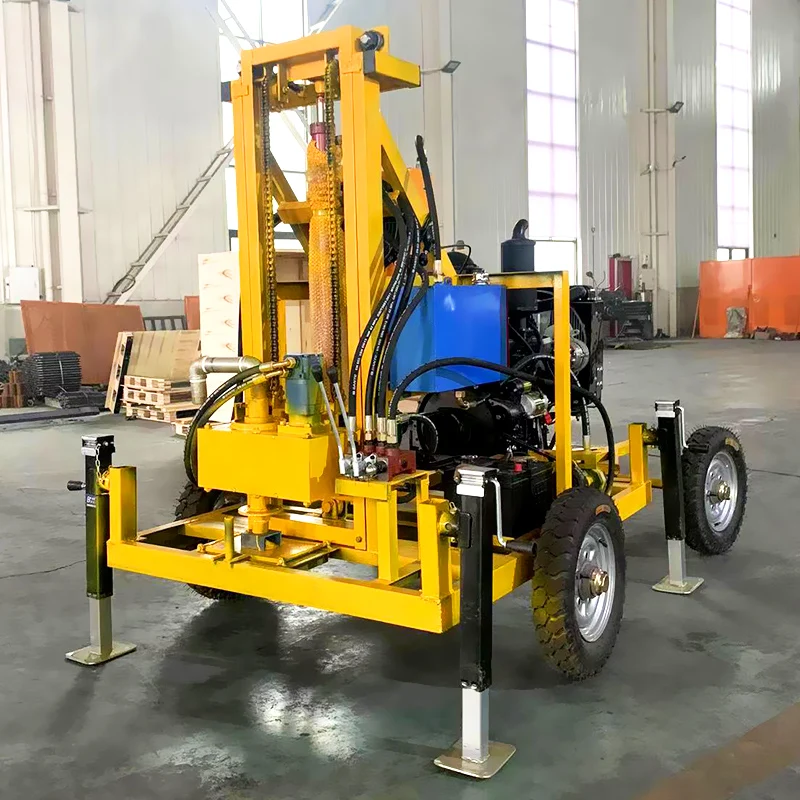 Customized Manufacture Customized 60hp Diesel Homemade Shallow 200m 300m Rock Borehole Drinking Water Well Drilling Machine