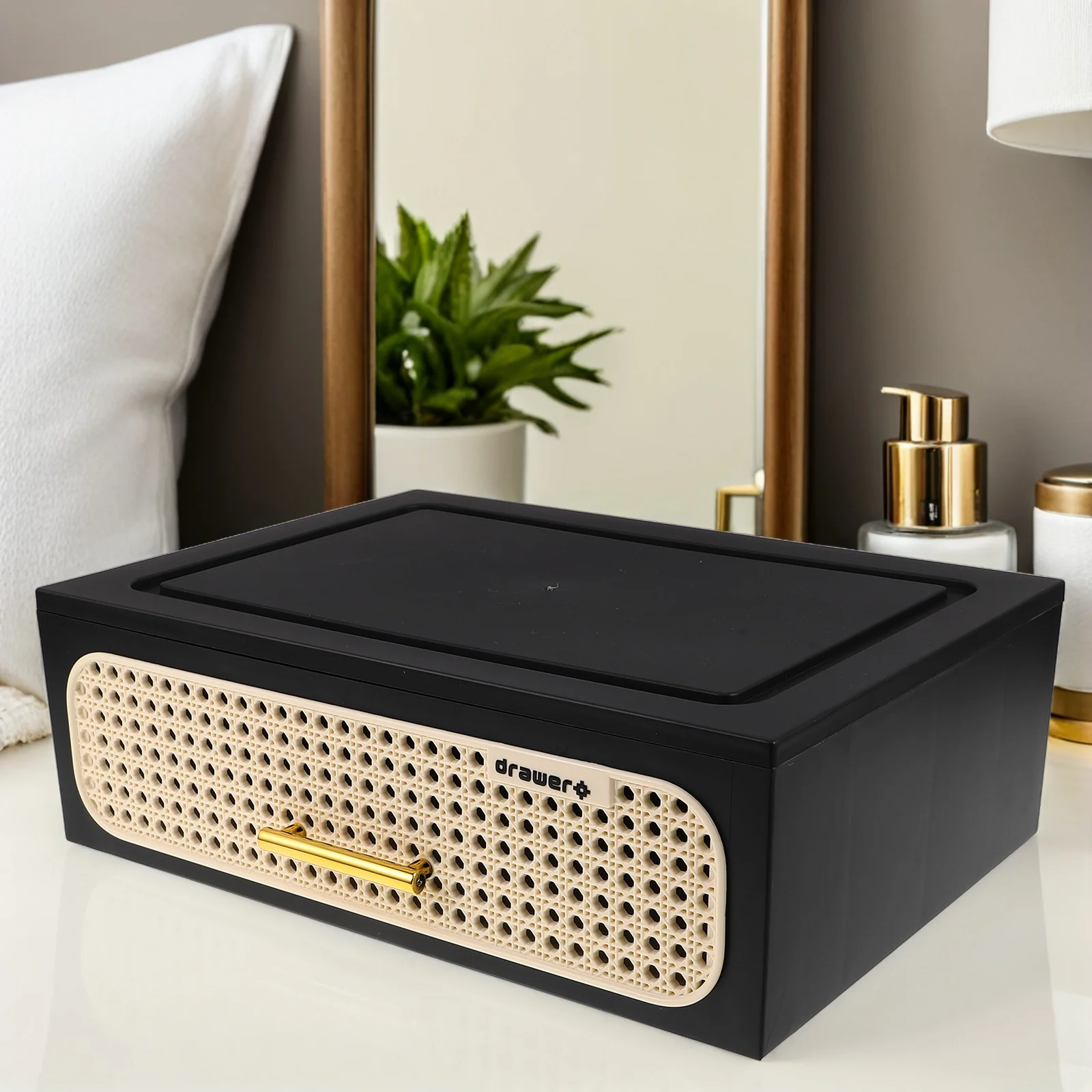 

Makeup Table Storage Box Desktop Organizer Drawers Containers Organizers Vintage Vanity