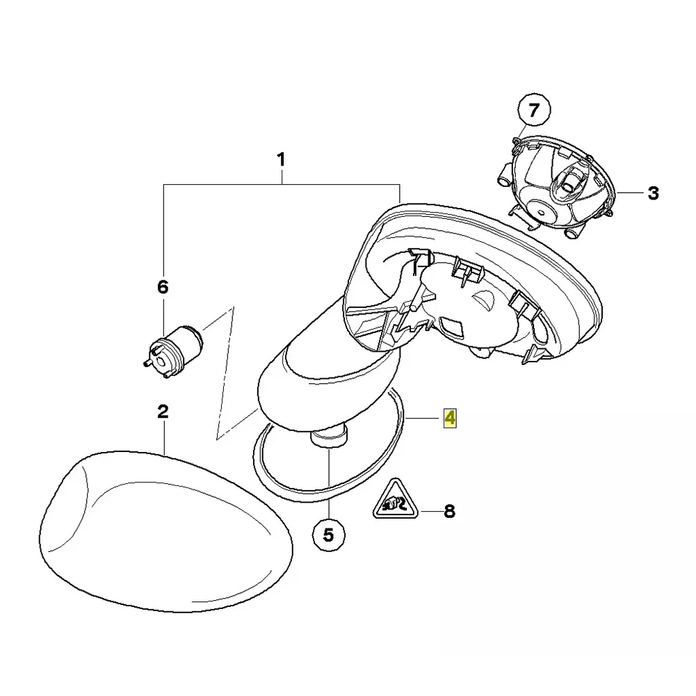 

ABS Left Side Mirror Gasket Rubber Seal For BMW For Mini R50 R52 R53 2002-08 51167058083 Exterior Door Mirror Gasket